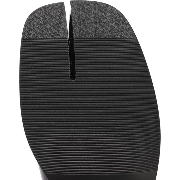 ⚡Women's Black Split Toe Patent Leather Ankle Boots Chelsea Block Low Heels - Picture 6 of 6